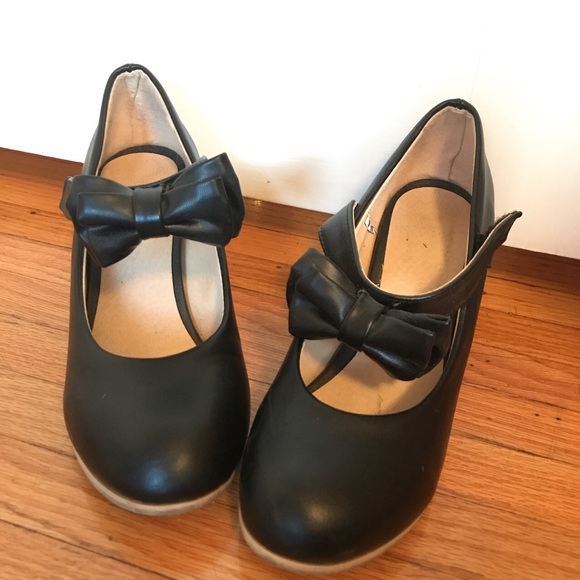 Vintage black heels with bows - Picture 2 of 3